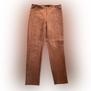 Chic Tan Suede Trouser Leggings